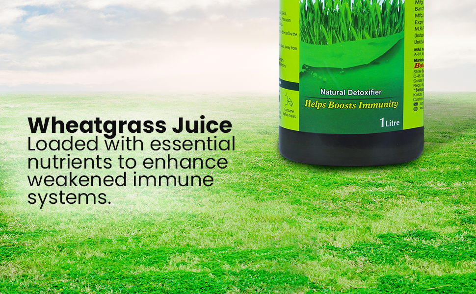 Baidyanath Ayurved Wheatgrass Juice 1 Litre | Pure Green Superfood Wellness Drink | Supports Detox, Immunity & Gut Health | Rich in Vitamins, Minerals & Chlorophyll | No Added Sugar | For Men & Women