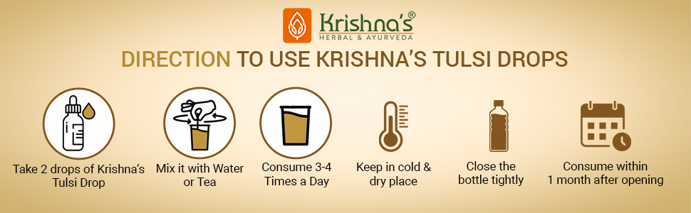 Krishna's Tulsi Drops- Concentrated Drops of 5 Rare Tulsi for Natural Immunity Boosting 10 ml |No Added Preservatives | Manufactured in Glass DistillationUnit