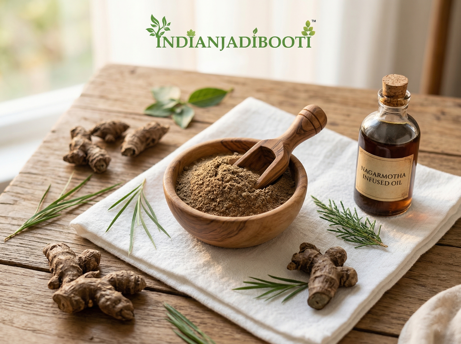 IndianJadiBooti Pure Nagarmotha Roots (Whole Mustak/Cyperus Rotundus) | Raw Nutgrass Tubers for DIY Hair Oil, Digestion & Herbal Decoctions (250 Grams)