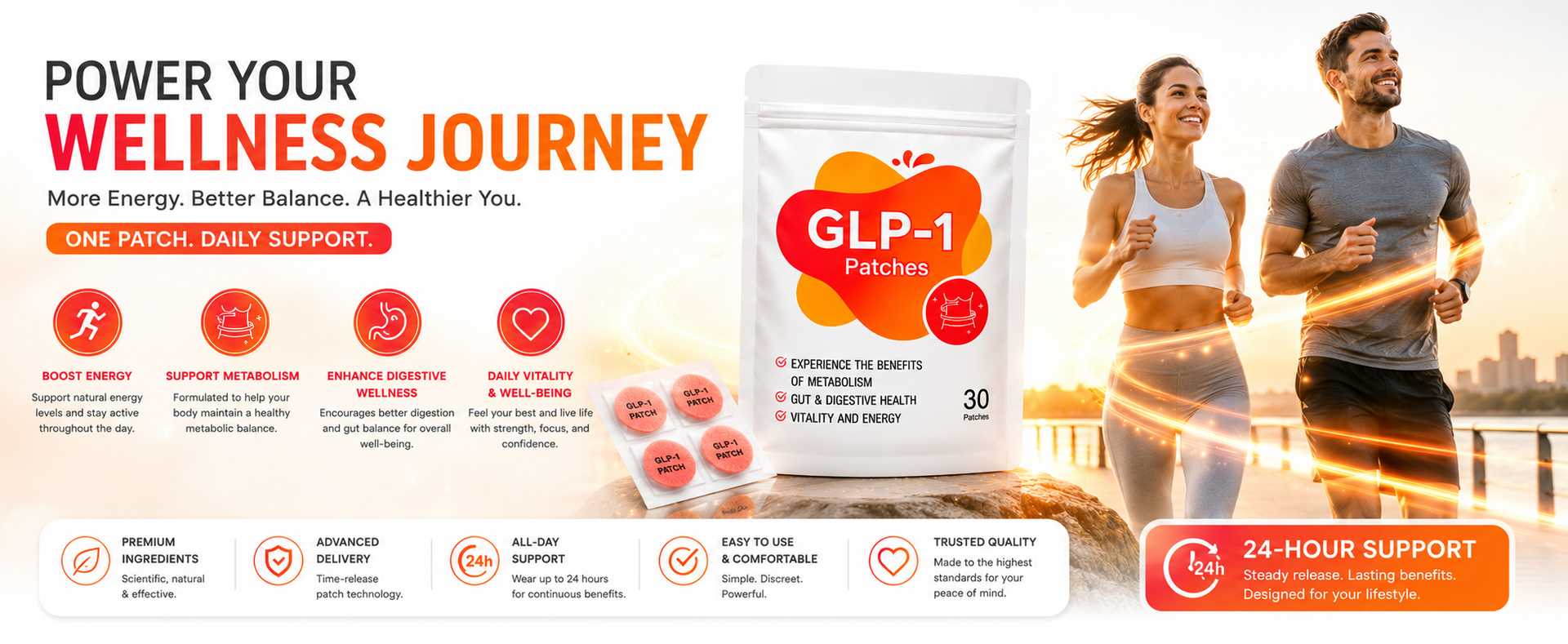 Wellness Patches, 30 Daily Adhesive Wellness, Easy-to-Apply Skin Patches for Daily Routine, Comfortable Long-Lasting Adhesive For Travel Friendly (30 Patch)