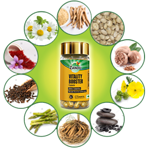 Zandu Vitality Booster Capsule, With Goodness of Ashwagandha, Safed Musli, Gokshur, Shuddha Shjilajit, Helps to Boost Energy and Strength - Pack of 60 Veg Capsules