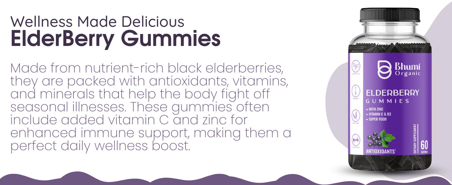 Elderberry Gummies, 60 Count, Berry Flavored