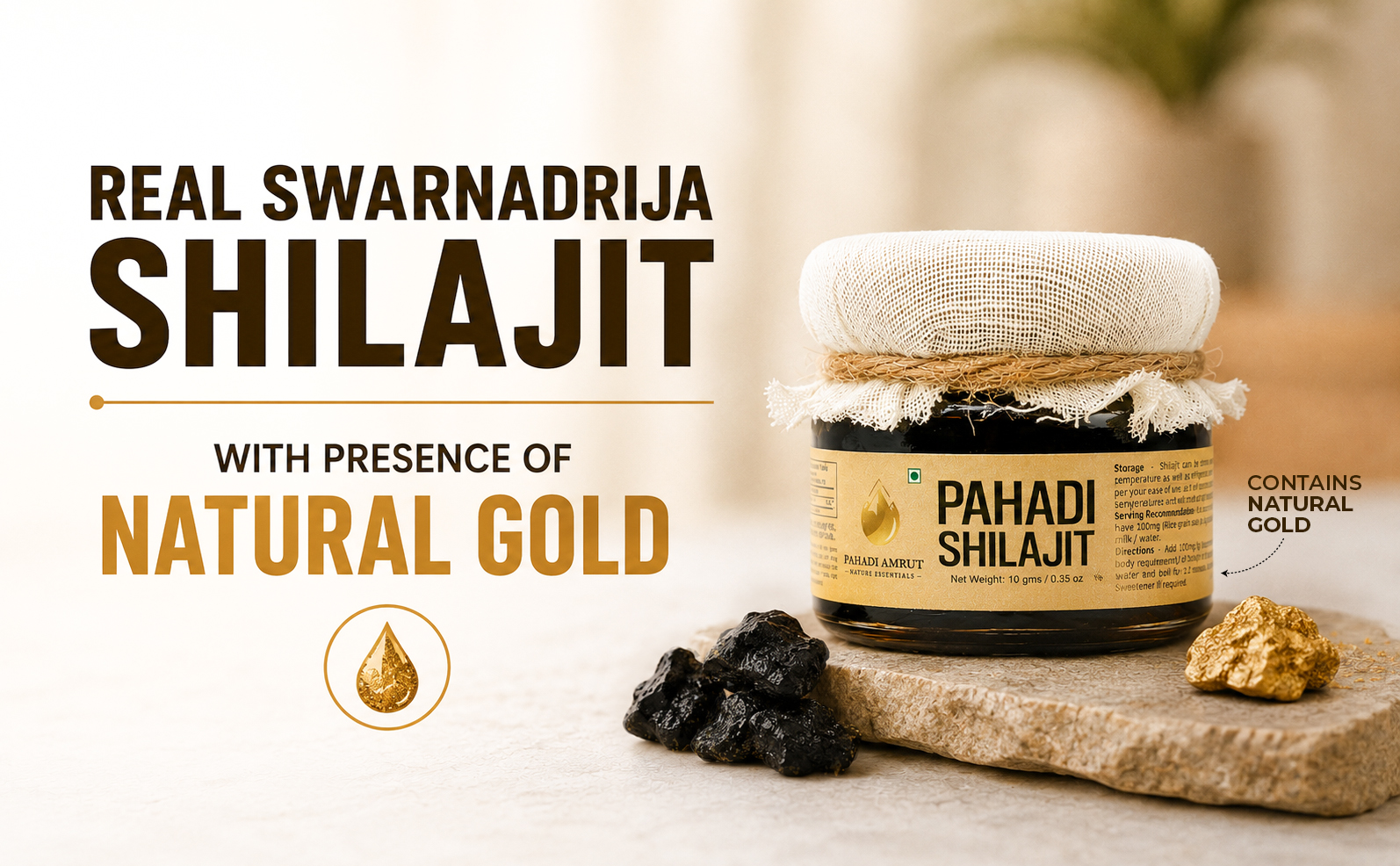 Shilajit 10g | 100% Natural Himalayan Shilajit I Pure Shiliajit | Original Pahadi Shilajit for Energy & Wellness