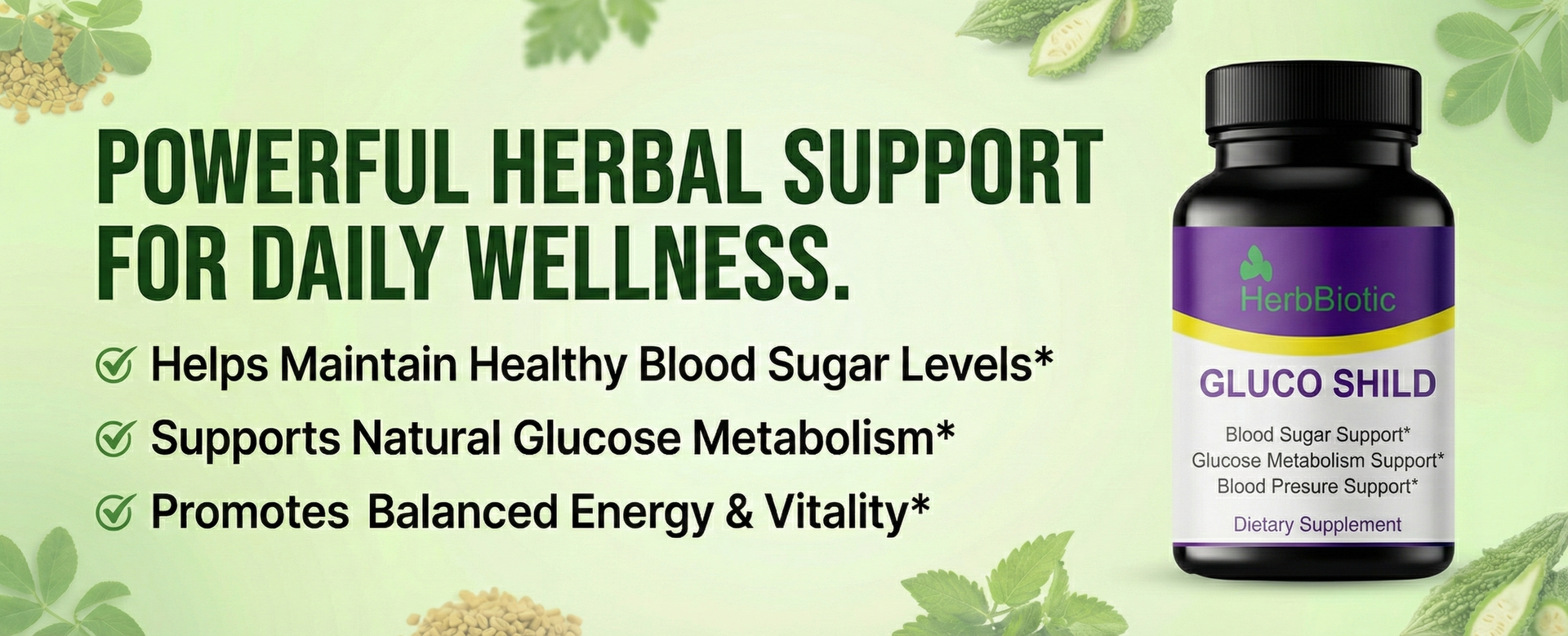 Gluco Shild Sugar Balance Capsules | Herbal Diabetes Support Supplement for Glucose Metabolism & Insulin Health | With Gudmar, Karela, Haridra, Amla, Neem – 60 Capsules | gluco shield herb biotic