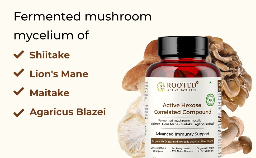 Rooted Active's Organic Active Hexose Correlated Compound (60 Capsules)