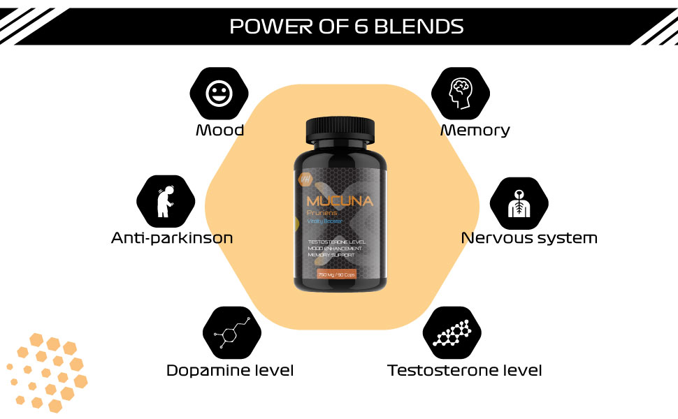 Mucuna Pruriens 750 mg Capsules | Standardized 50% L-DOPA | Mood, Energy & Stress Support | Dopamine & Emotional Balance Supplement | 90 Capsules | Premium Ayurvedic Extract