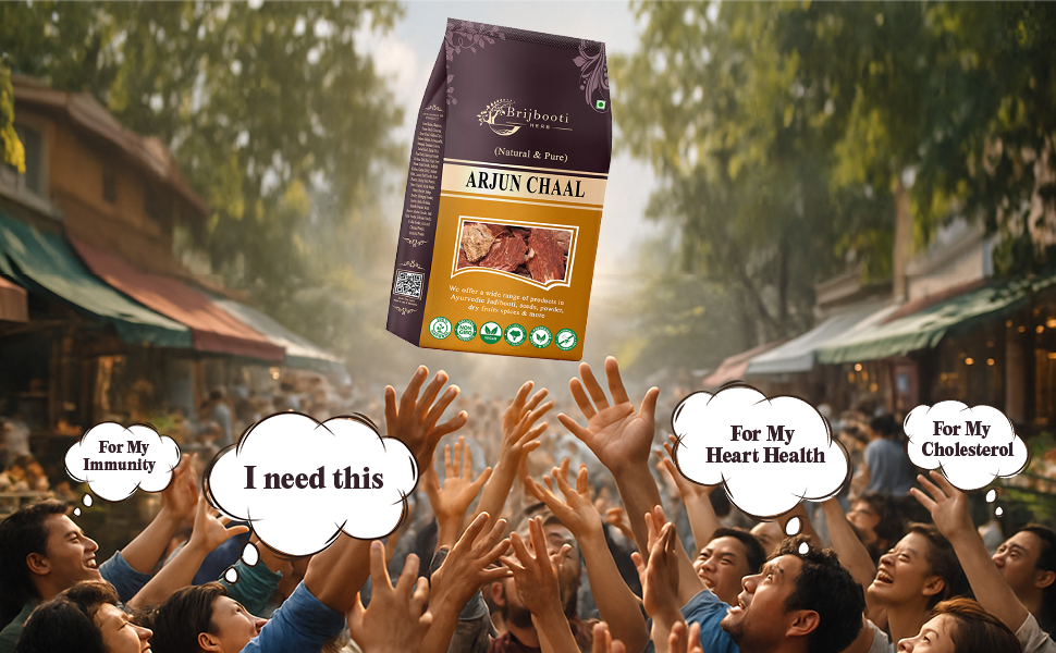 Brijbooti Arjun ki Chaal 400 Gram | Terminalia Arjuna Bark | Sun-Dried Ayurvedic Arjun Tree Bark | Arjun Ki Chaal Raw