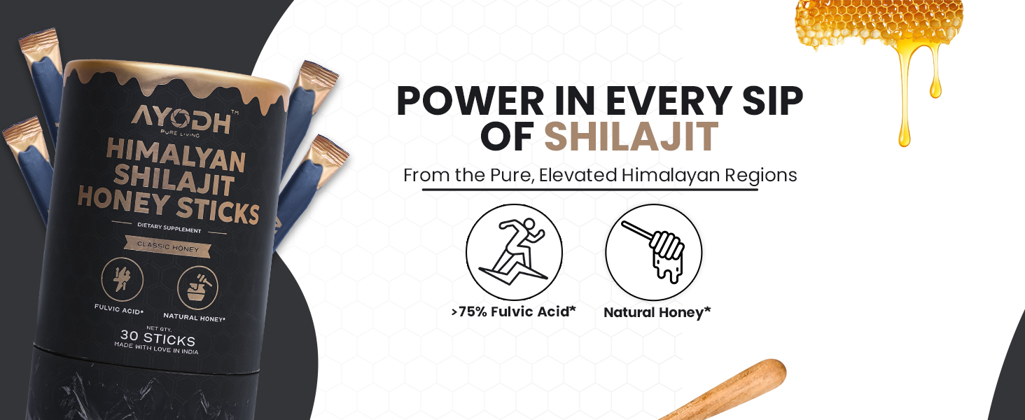 Honey sticks, She lajit Sticks for Women/Men, Shilajit Honeysticks 30 Count, Pure Himalayan Classic Shilajit Supplement Made W Fulvic Acid & Natural, Supports Strength
