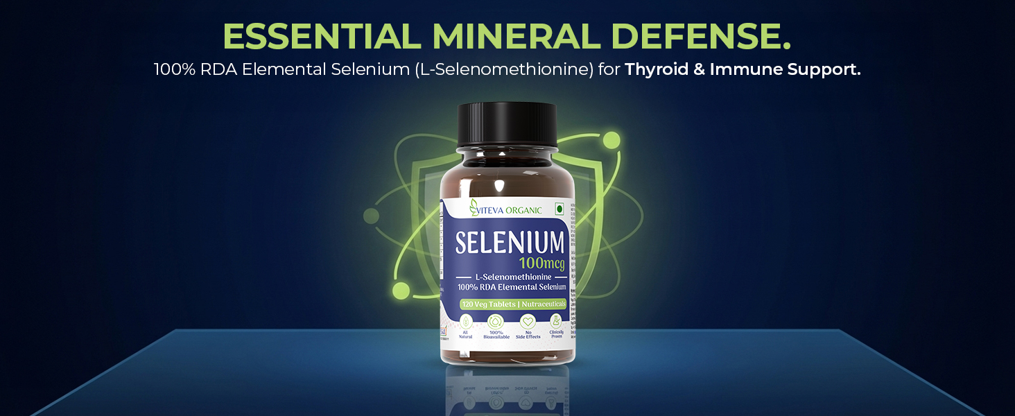 Selenium Contains 100mcg L Selenomethionine, 120 Veg Tablets | Immune Support, Thyroid, Prostate and Heart Health & Superior Absorption | Non-GMO