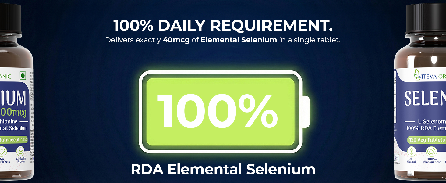 Selenium Contains 100mcg L Selenomethionine, 120 Veg Tablets | Immune Support, Thyroid, Prostate and Heart Health & Superior Absorption | Non-GMO