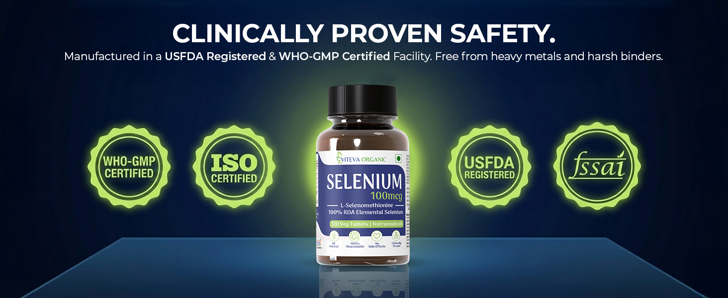 Selenium Contains 100mcg L Selenomethionine, 120 Veg Tablets | Immune Support, Thyroid, Prostate and Heart Health & Superior Absorption | Non-GMO
