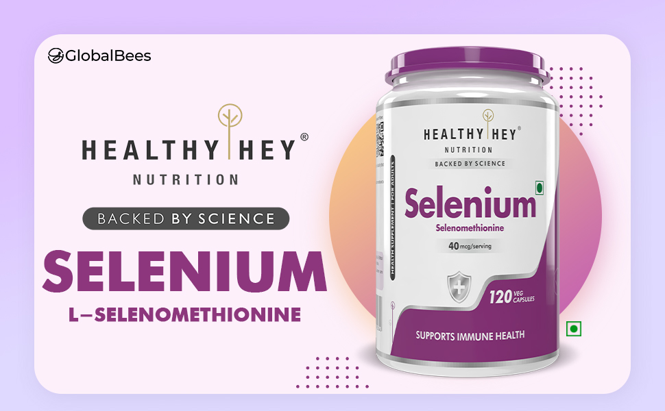 HealthyHey Nutrition Selenium 40mcg, 120 Capsules | Immune Support & Superior Absorption | Non-GMO