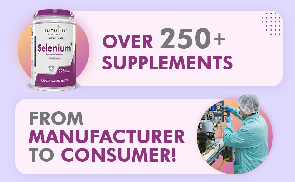 HealthyHey Nutrition Selenium 40mcg, 120 Capsules | Immune Support & Superior Absorption | Non-GMO