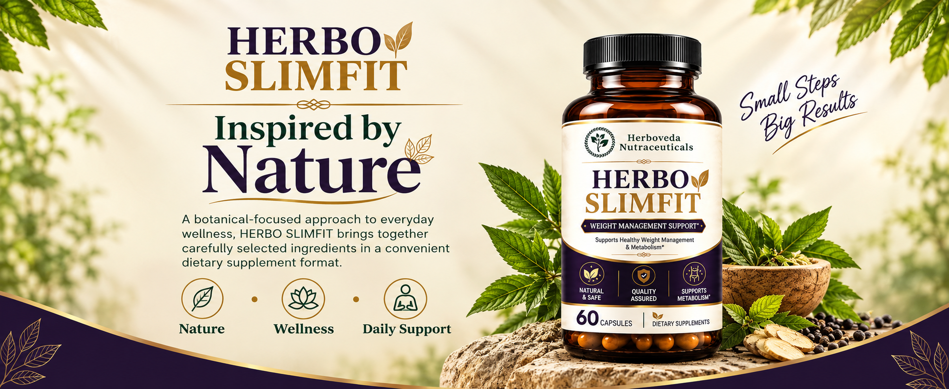 Herbo Slimfit 60 Capsules | Weight Loss Supplement for Women & Men With Green Tea , Black Pepper , Vrikshamla , Guggulu , Haritaki , Ginger , Fenugreek | Metabolism Booster, Fat Burner Weight Loss Supplement for Fat Burn