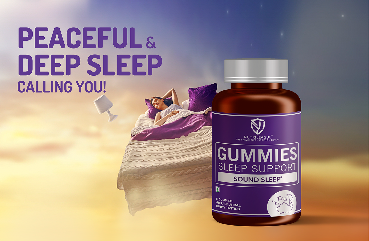 Sleep Support Gummies with Melatonin - 5 mg & Valerian Root Extract | Sleep Gummies for Men & Women (Pack of 1)