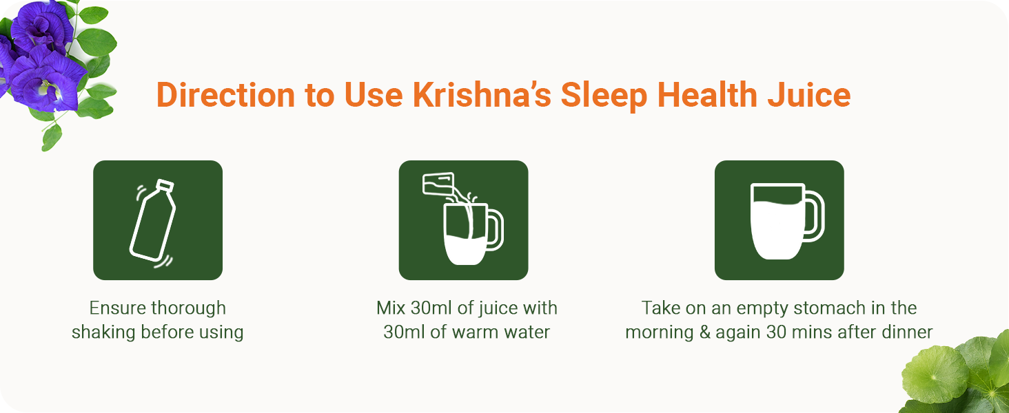 KRISHNA'S HERBAL & AYURVEDA Sleep Health Juice 1000 ml | For healthy sleep cycle | Restores sleep Naturally | Manage anxiety & stress