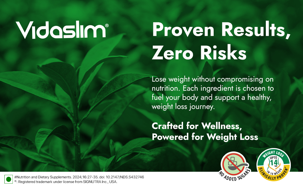 Vidaslim Caffe Latte 500g - Protein Powder For Men & Women Weight Control & Management | Clinically Proven Meal Replacement Protein Health Shake | No Added Sugars | 22.8g Protein Per Serve | Green Tea & White Kidney Bean Extracts
