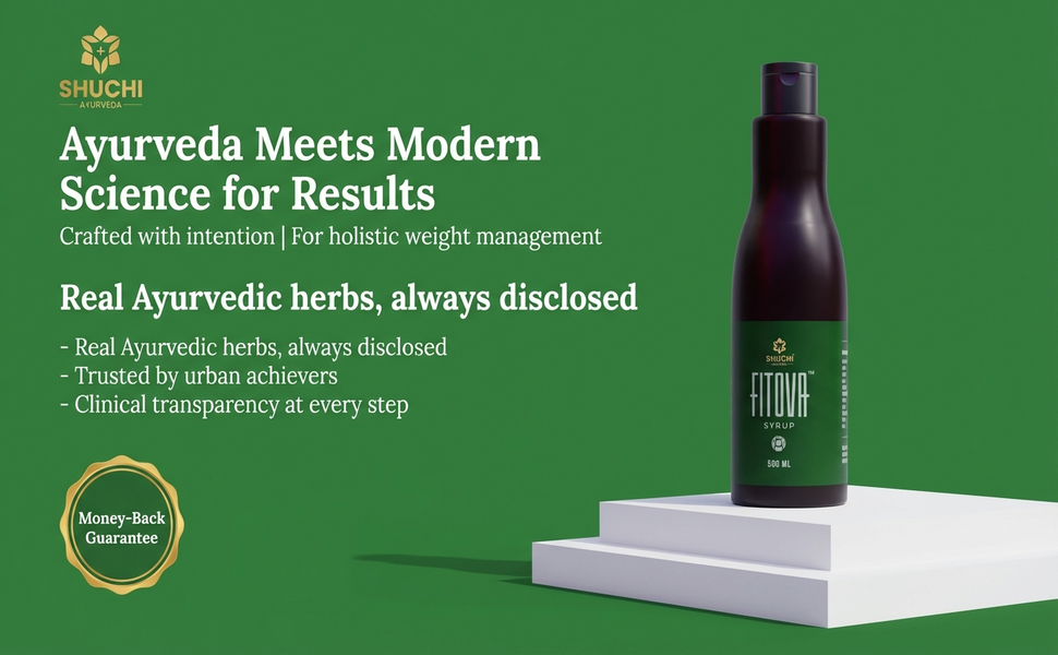 Fitova Herbal Syrup 500 ml | Ayurvedic Weight Management Drink for Women & Men | Liquid Herbal Supplement for Daily Routine Support | Metabolism-Focused Lifestyle Blend
