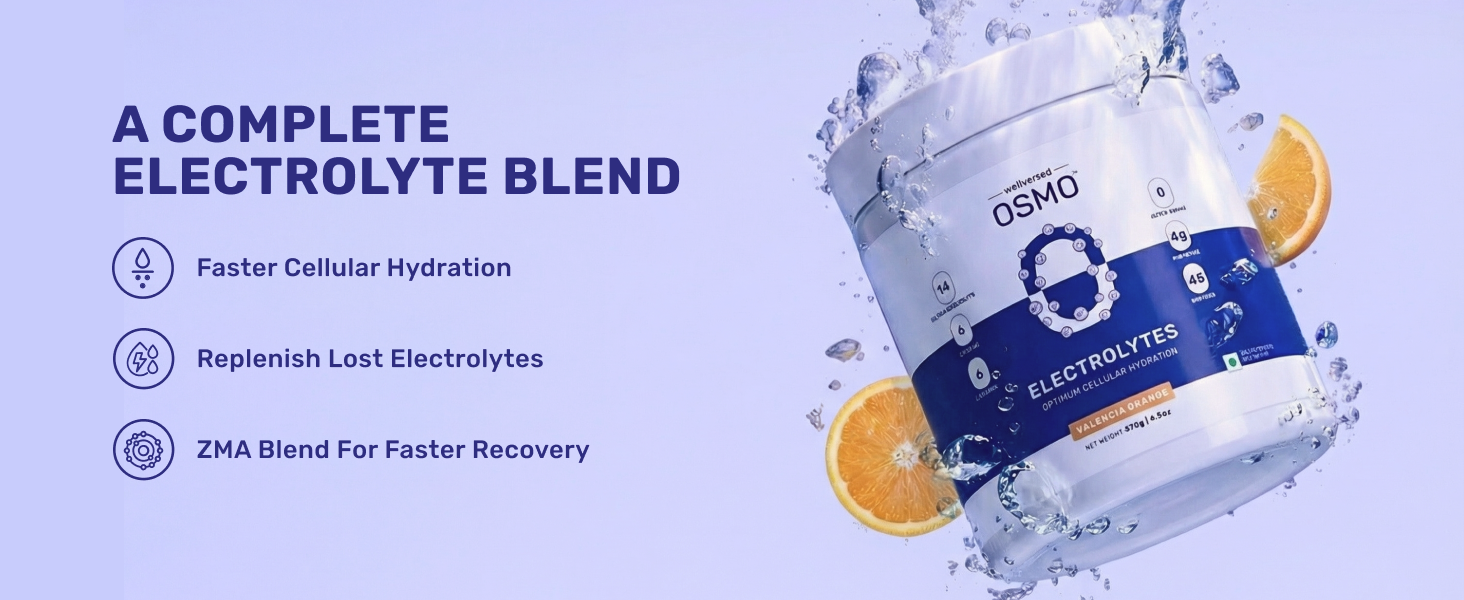 OSMO - Electrolyte Powder | Valencia Orange (270g, 45 Servings) | Zero Sugar