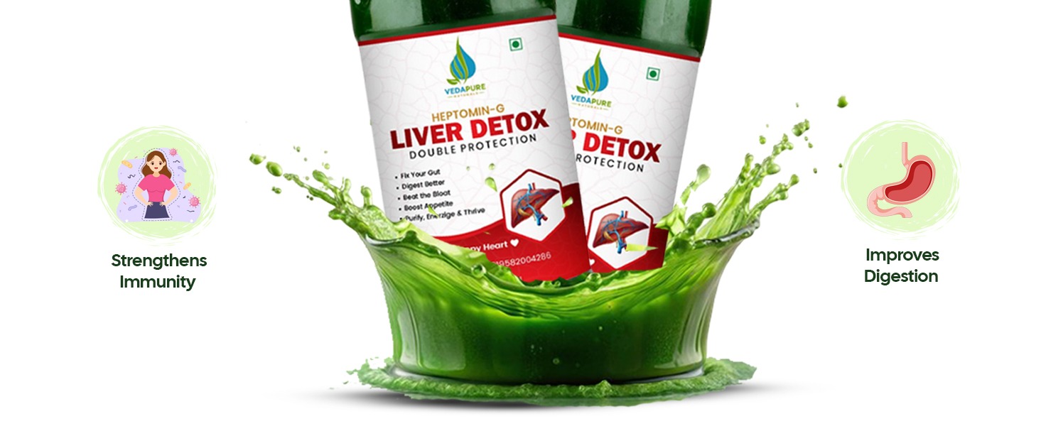 Vedapure Liver Detox Juice 500ml – Natural Liver Cleanse & Gut Detox Drink – Supports Liver Health, Fatty Liver Recovery & Digestion – Herbal Juice for Men & Women – Strengthens Immunity & Boosts Energy