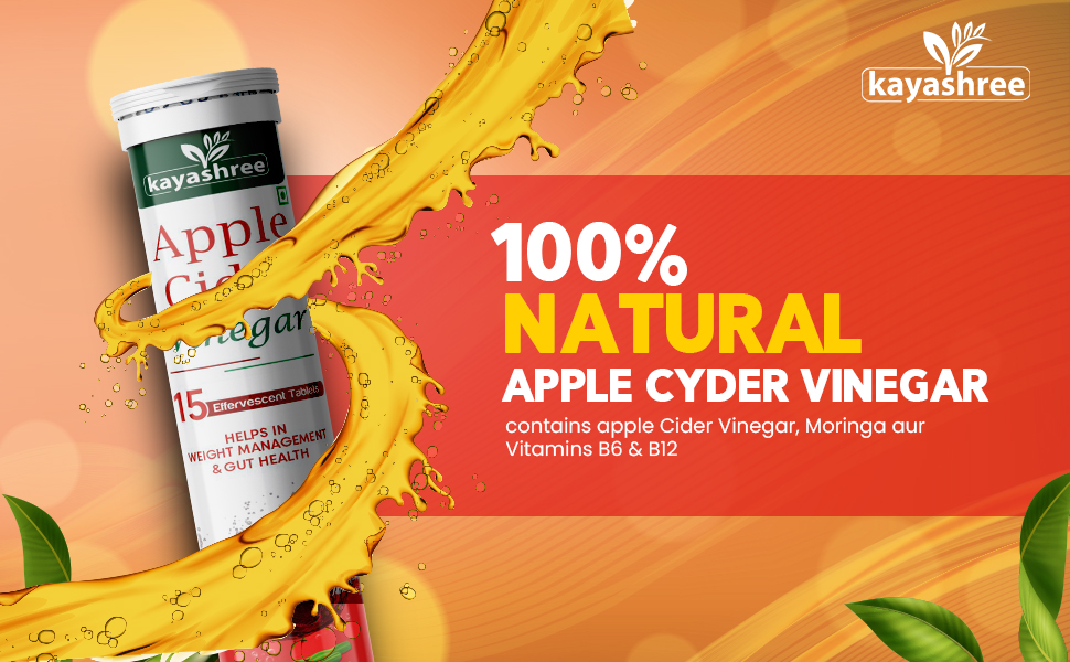 Apple Cider Vinegar Effervescent Tablets | 15 Tablets | With Moringa | Helps in Weight Management & Gut Health | Apple Flavour | Nutraceutical (Pack of 1)