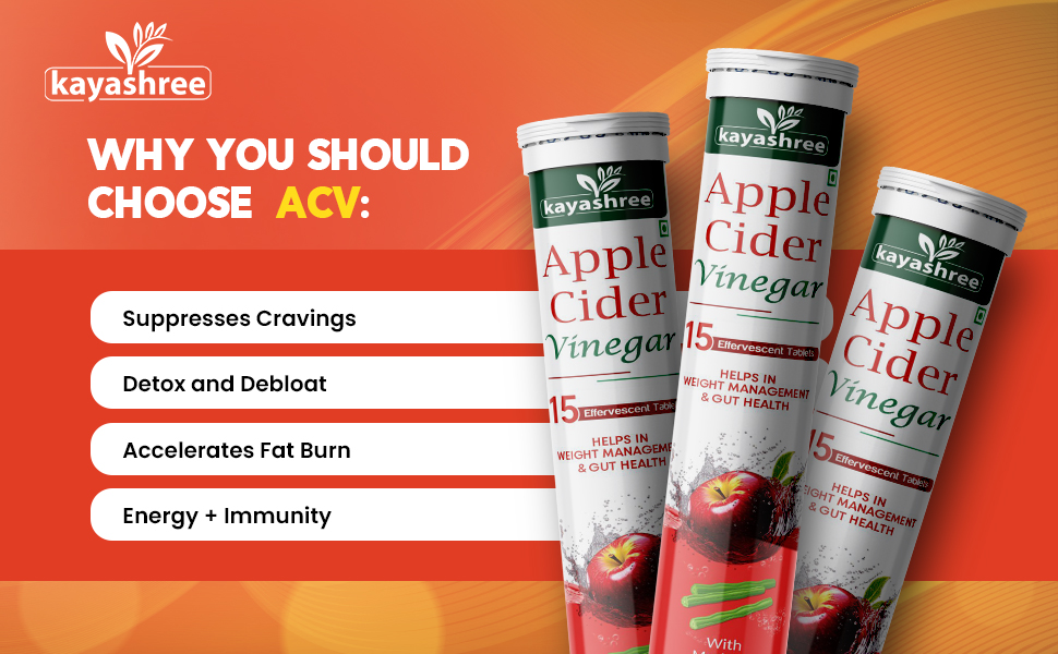 Apple Cider Vinegar Effervescent Tablets | 15 Tablets | With Moringa | Helps in Weight Management & Gut Health | Apple Flavour | Nutraceutical (Pack of 1)
