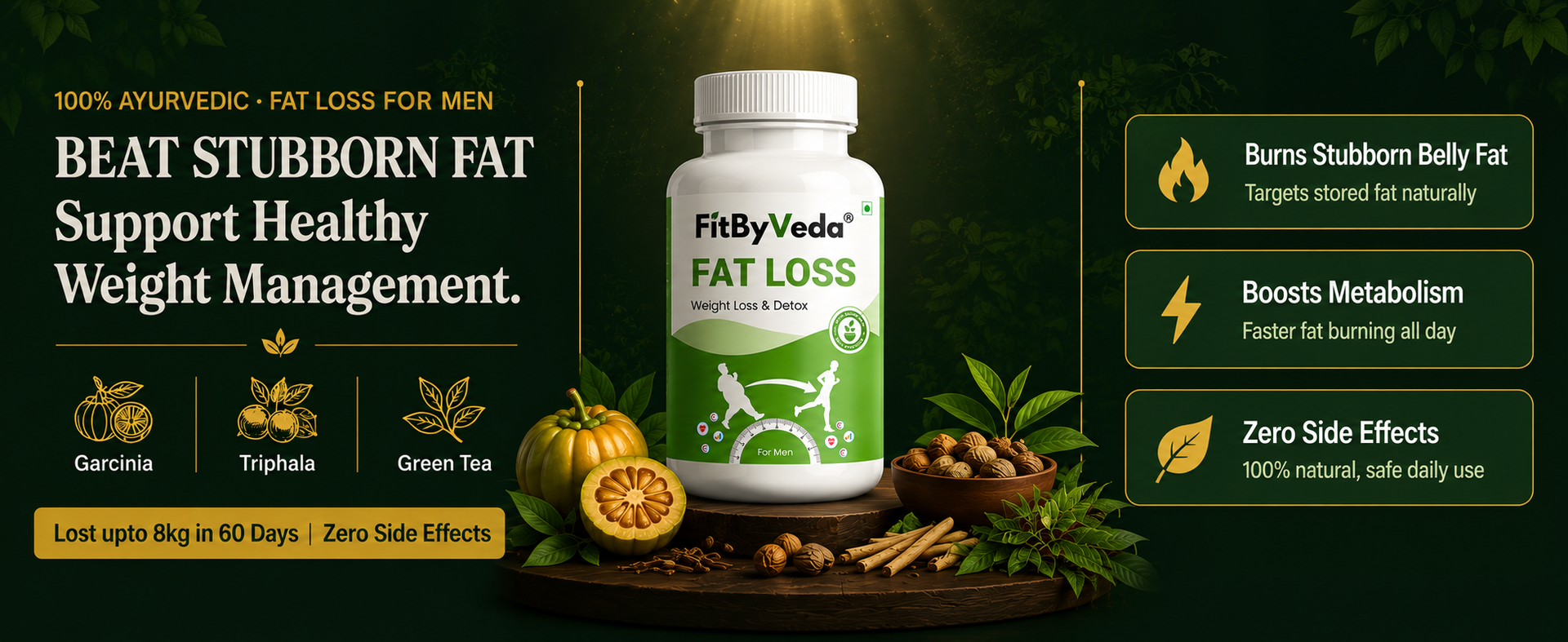 Slim Care Capsules for Men - Weight Management Nutritional Supplement 60 Veg Capsules