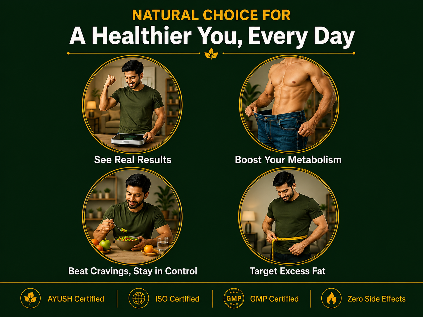 Slim Care Capsules for Men - Weight Management Nutritional Supplement 60 Veg Capsules