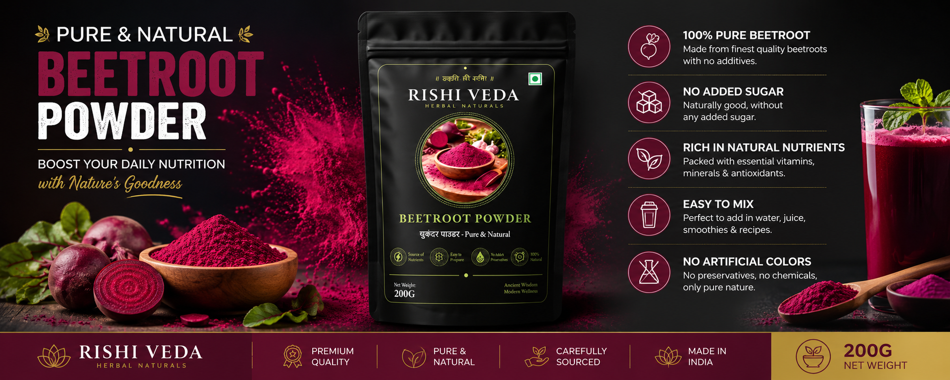 Premium Beetroot Powder – Pure, Natural Superfood for Energy, Vitality, and Active Living