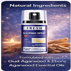 FRESH Sleeping Spray with Oud Agarwood and Ebony Agarwood, Plant Essence Formula, Sleep Aid, 100ml (1)