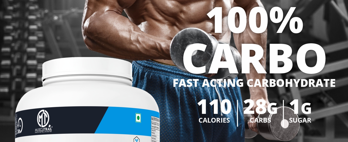 Muscle Trail Pharma Grade 100% Carbo - Fast-Acting Energy & Endurance Boost for Athletes - Pre & Post Workout Carbohydrate Supplement, Pineapple Flavor, 1.8kg