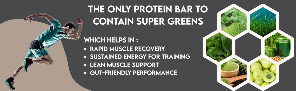 Voll Pro Plant Protein Bar with Daily Greens - High Protein 26g, Fiber 7g, 0g Sugar - Crunchy, Delicious Nutrient-Rich Protein Bars, 65g (Pack of 6)
