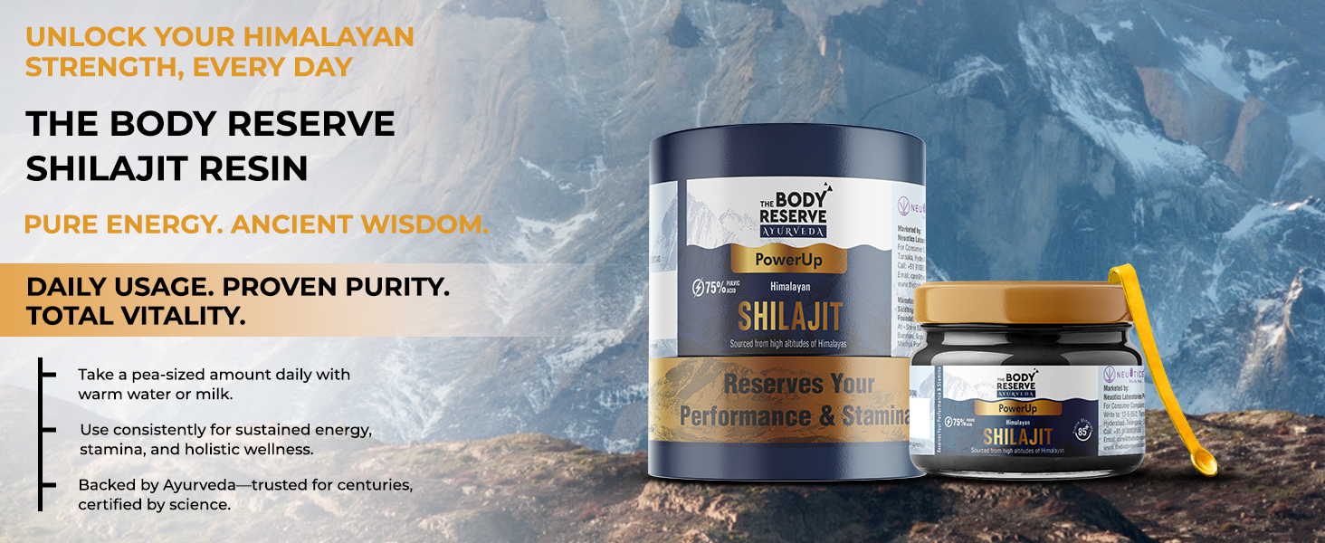 The Body Reserve Shilajit For Men 20gm Shilajeet Resin 500mg/Serving, 40 Servings More Than 75% Fulvic Acid, Purity Certificate Inside Box Sourced From Himalayas 19,000Ft, Shilajit Resin For Men Women 100% Ayurvedic