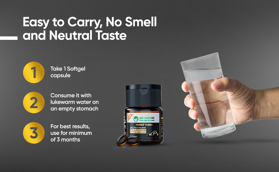Dr. Vaidya's Pure Himalayan Shilajit Resin Softgel | >75% Fulvic Acid, >5% Humic Acid & 80+ Trace Elements | Boosts Energy, Stamina & Endurance | 100% Pure & Lab-Tested | 30 Capsules (Pack of 1)
