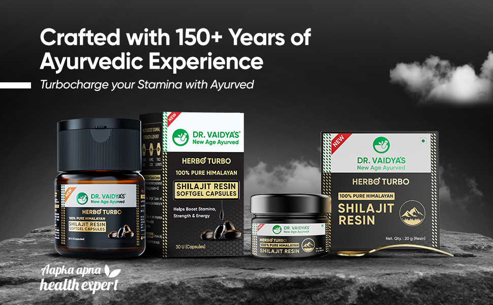 Dr. Vaidya's Pure Himalayan Shilajit Resin Softgel | >75% Fulvic Acid, >5% Humic Acid & 80+ Trace Elements | Boosts Energy, Stamina & Endurance | 100% Pure & Lab-Tested | 30 Capsules (Pack of 1)