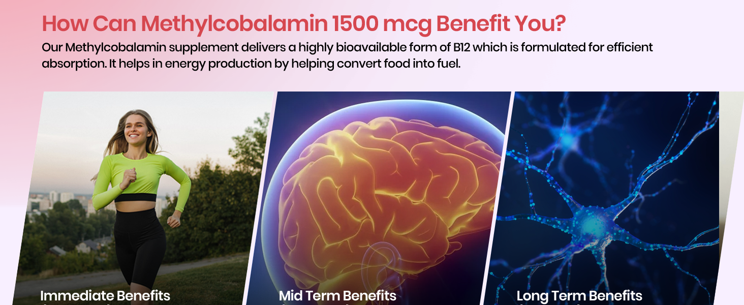 Vlado's Himalayan Organics Vitamin B12 Supplements - Methylcobalamin 500 MCG I B12 Active form of Methylcobalamin I 100% RDA I For Memory, Brain, Heart & Nervous System Support I Maximum Absorption, Normal Energy Production & Immune system support I Tablets for Men & Women - 90 Veg Tablets