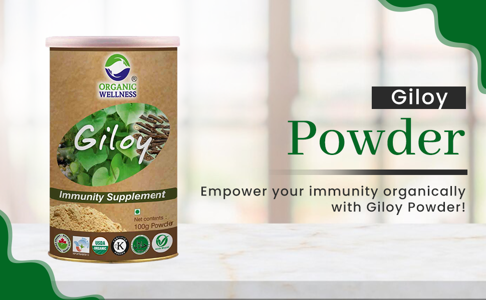 Organic Wellness Giloy Powder 100 Gram Pack Guduchi Churna - Helps to Boost Immunity