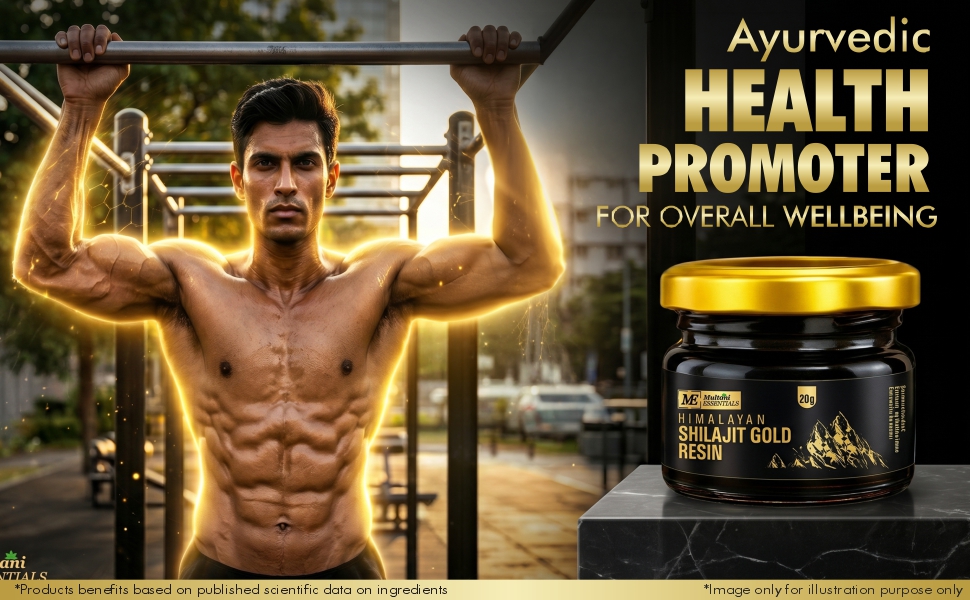 Multani Essentials Himalayan Shilajit Gold Resin 20g | 300mg/Serving | With Swarn Bhasma, Ashwagandha, Safed Musli & Haldi | Supports Stamina, Energy & Muscle Strength | 70% + Fulvic Acid For Better Absorption