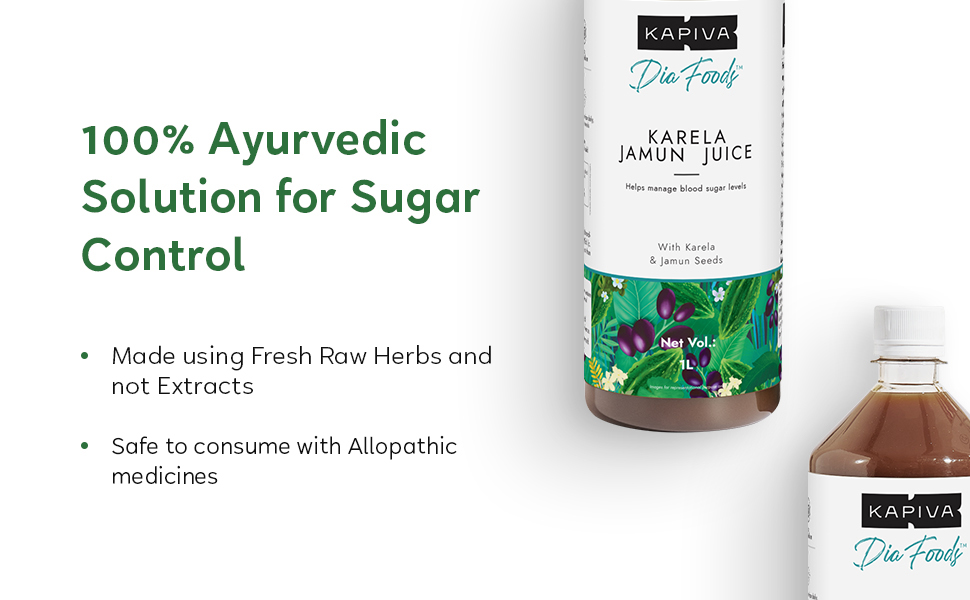 Kapiva Karela Jamun Juice (2L) | Controls Blood Sugar Levels, Lowers Bad Cholesterol | Diabetic Care - Super Saver Pack of 2