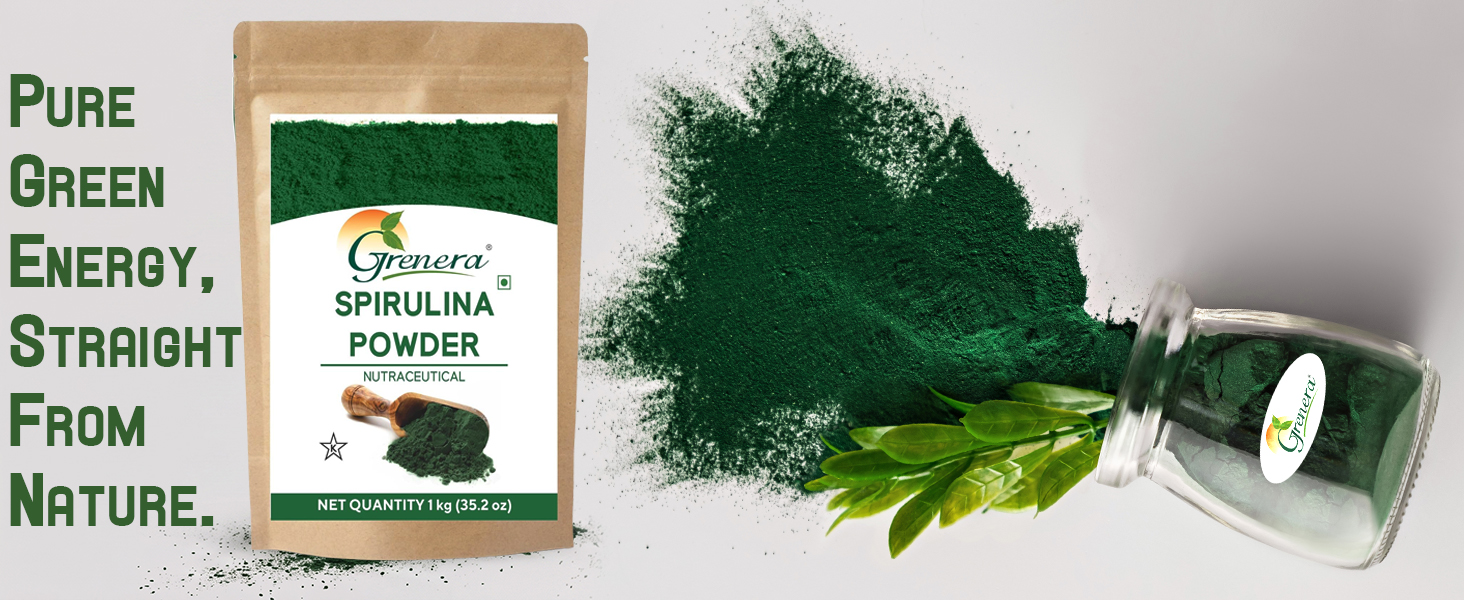 Grenera Spirulina Powder | Protein Algae Superfood Supplement | Natural With No Artificial Additives | 1 kg