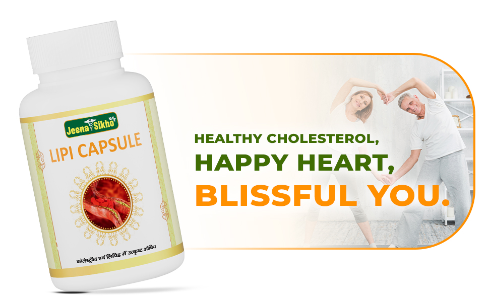 Jeena Sikho Lipi Capsules For Controlling Cholesterol | Ayurvedic Multivitamin For Cholesterol Care | Natural Ingredients Arjuna & Guggulu | Naturally Controls Blood Sugar Levels, 60 Capsules