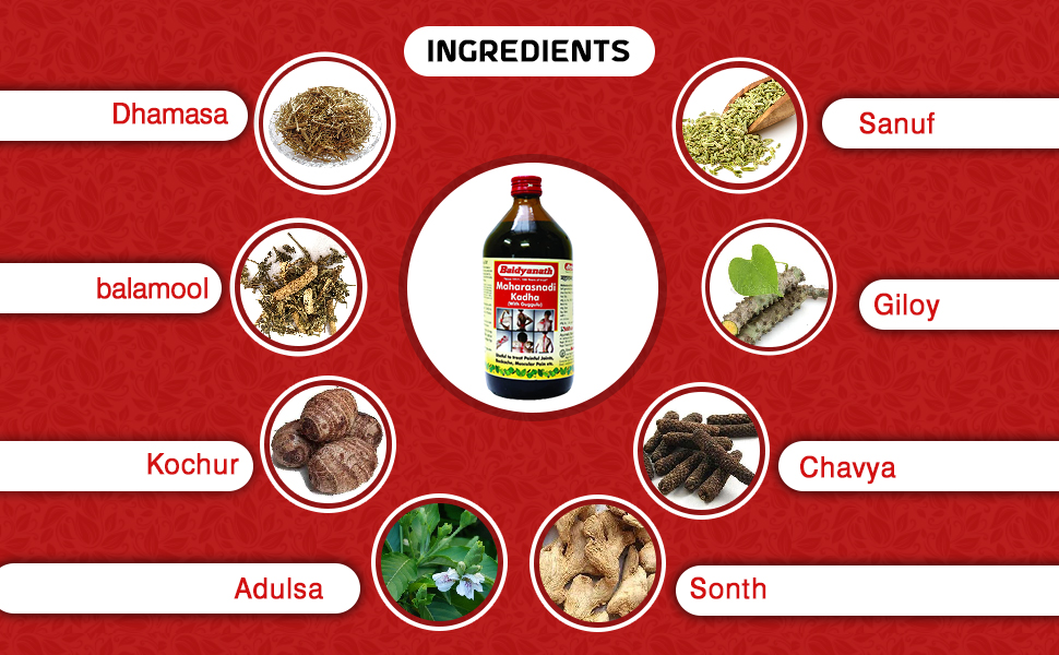 Baidyanath Maharasnadi Kadha | Ayurvedic Tonic for Joint & Muscle Pain Relief | Supports Vata Balance & Nerve Strength | Traditional Herbal Blend for Mobility & Flexibility - 450ml