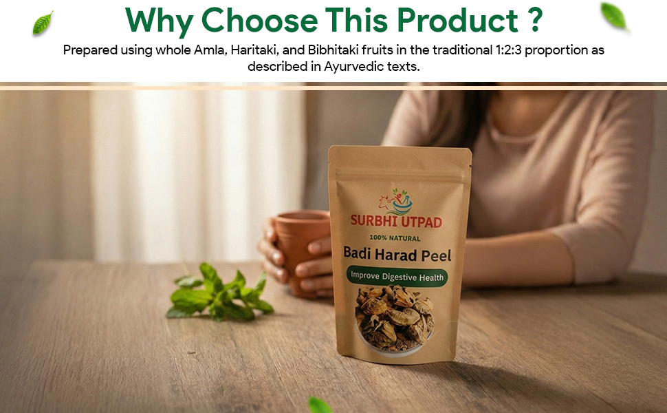Triphala Raw 300 grams (Ratio 1:1:1) Whole - Harad, Baheda, Amla | 100% Pure and Natural, No Preservatives