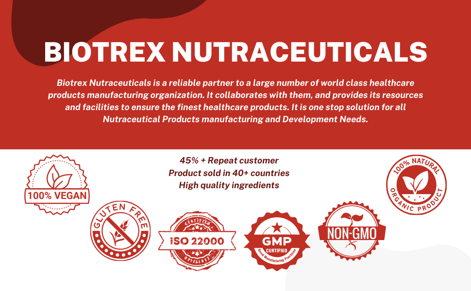 Biotrex Nutraceuticals Cordyceps 500mg | Endurance & Energy Booster | Supports Immune Function | Healthy Brain Function | Overall Wellbeing | 60 Veg Capsules