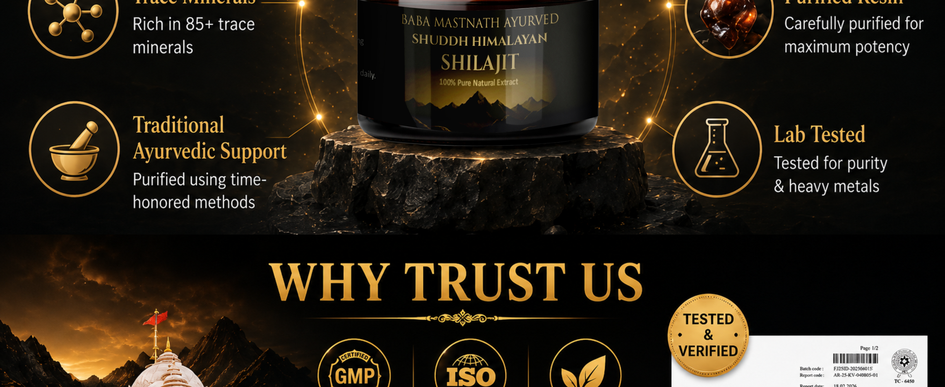 Pure Himalayan Shilajit/Shilajeet Resin 20g | 75%+ Fulvic Acid | Lab Tested | Boost Energy, Stamina & Testosterone Naturally | Premium Ayurvedic Shilajit for Men