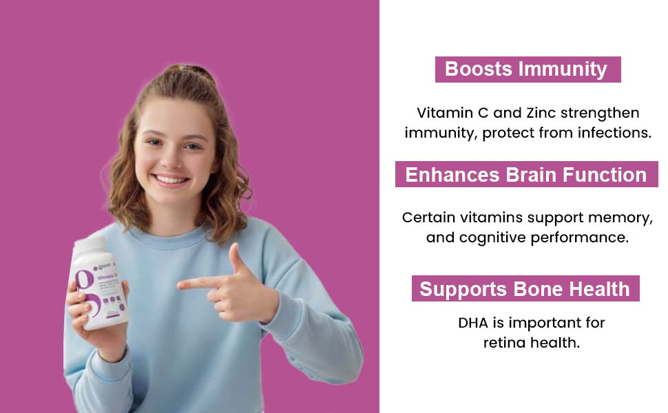 GLIMLACH Multivitamins For Teenagers, 50 Multivitamin Tablets, with Zinc, Vitamin C, Vitamin D3, Multiminerals and Enhances Energy, Stamina & Immunity