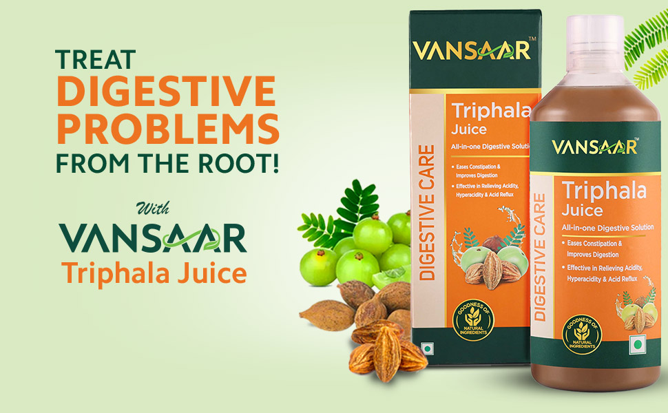 Vansaar Triphala Juice| All-in-one Digestive Care Solution | Long term constipation, digestive problem relief supplement | Improves Gut Health | 100% Ayurvedic Formula - 1L (Pack Of 2)