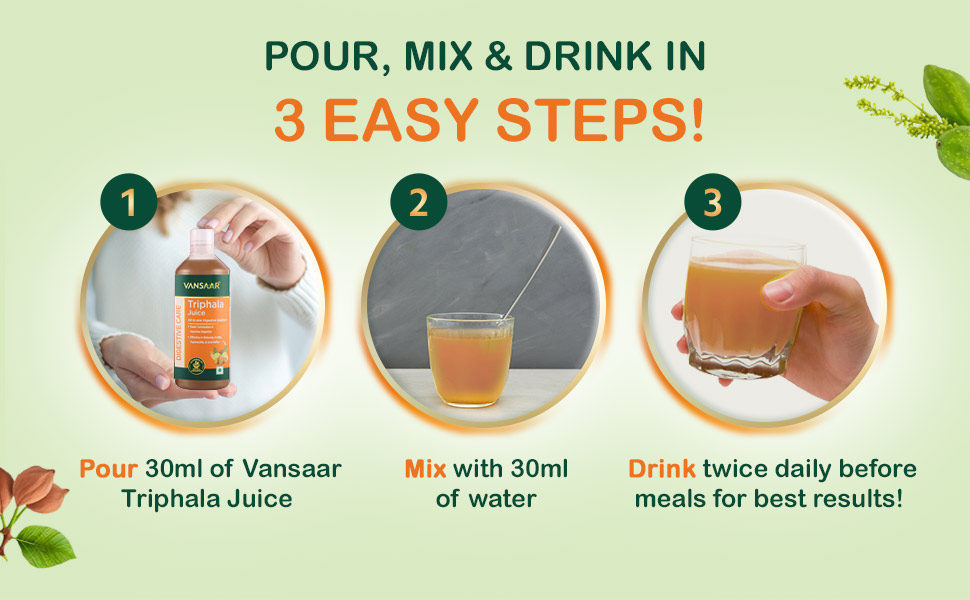 Vansaar Triphala Juice| All-in-one Digestive Care Solution | Long term constipation, digestive problem relief supplement | Improves Gut Health | 100% Ayurvedic Formula - 1L (Pack Of 2)
