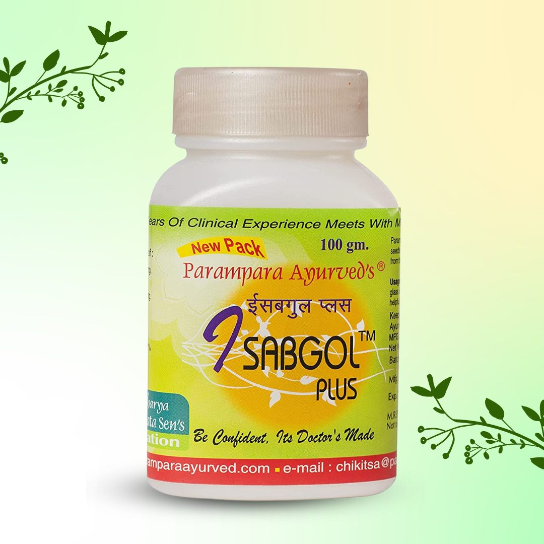 Parampara Ayurved Isabgol Plus Psyllium Husk Powder for Digestive Health Constipation Relief & Weight Management | High Fiber Supplement | 100g