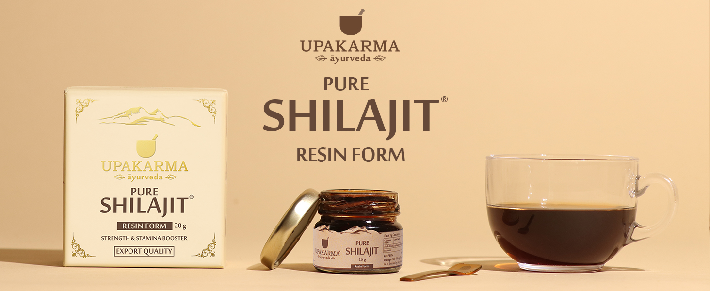 UPAKARMA Pure Shilajit Resin 20g | 300mg/serving | Extensive Global Sourcing | Boosts Stamina & Strength | Lab-Tested Purity | 66 Servings | Pack of 1
